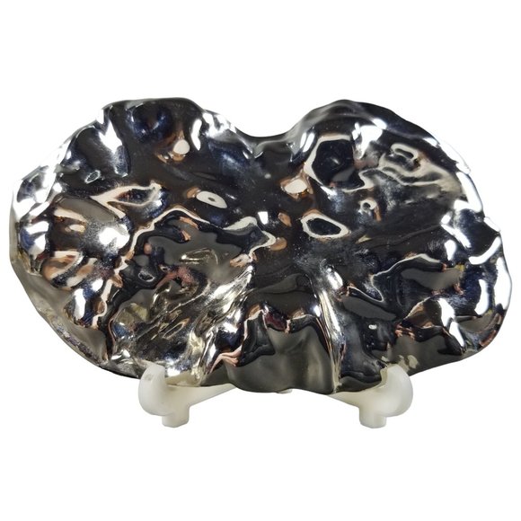 Charmant Brutalist Women's Belt Buckle Polished Lucky Silver Nugget 80s Design - Picture 2 of 6